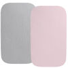 Picture of Muslin Bassinet Sheet Compatible with Baby Delight Beside Me Dreamer Bassinet, 2 Pack Cotton Stylish Boho Fitted Bassinet Sheets Super Soft for Baby Grey & Pink