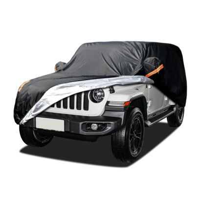 Picture of COLOR RAIN TIME Jeep Wrangler Cover Waterproof 2 Door, All Weather for Jeep Rain Cover for Automobiles, Outdoor Full Exterior for Jeep Covers Fits JK JL TJ YJ CJ