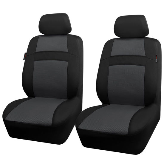 Picture of CAR PASS Car Seat Covers Front Seats Only, 3D Air Mesh Car Seat Cover with 5mm Composite Sponge Inside,Airbag Compatible Universal Fit SUV,Vans,Sedan,Trucks, Automotive Interior Covers(Black Charcoal