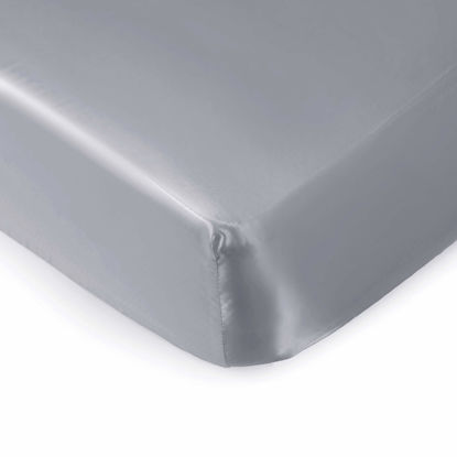 Picture of Pro Goleem Satin Soft Crib Sheet Great for Baby with Sensitive Hair Silky Baby Mattress Sheet Gray Unisex 52’’x28’’x8’’ Fitted Sheet