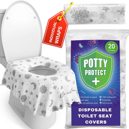 Picture of Eli with Love 20 Pack Extra Large Disposable Toilet Seat Cover (Boho) - Toddler Toilet Covers for Full Coverage On Toilet or Potty - Ideal Travel Toilet Seat Covers for Kids and Adults