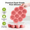 Picture of Silicone Baby Food Freezer Tray with Clip-on Lid - 2oz x 10 Pods Baby Food Silicone Freezer Molds, Breast Milk Freezer Tray, Dishwasher, Microwave, BPA-Free Baby Food Storage Tray (Blossom)