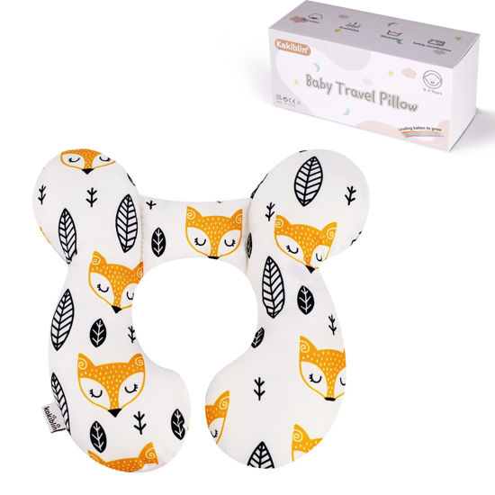 Picture of KAKIBLIN Baby Neck Pillow, Upgraded Baby Support Pillow for Head and Neck, Baby Head Pillow Baby Neck Pillow for Car Seat,Pushchair,Travel(Yellow Fox)