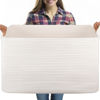 Picture of OIASKET 95L Extra Large Blanket Basket, 24" x 16.9" x 14.2" Woven Storage Basket for Living Room, Nursery Blanket Storage, Rectangle Storage Basket for Toys, Towels, Dirty Clothes Basket (White)