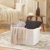 Picture of OIASKET 95L Extra Large Blanket Basket, 24" x 16.9" x 14.2" Woven Storage Basket for Living Room, Nursery Blanket Storage, Rectangle Storage Basket for Toys, Towels, Dirty Clothes Basket (White)