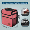 Picture of Femuar Car Trash Can Leak Proof Car Trash Bag Waterproof Car Garbage Can with Lid for SUV Front Seat Multipurpose Car Hanging for Headrest Collapsible and Portable with Storage Mesh Pocket, Pink