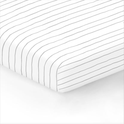 Picture of 100% Organic Cotton Fitted Sheets for Standard Crib and Toddler Mattresses/Pads 28” x 52” and up to 6” Thick. Boys and Girls. Fits, Dream On Me, Lullaby, Safety 1st, Newton, and Other Brands.