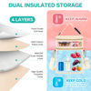 Picture of PIIOSER Breastmilk Cooler Bag with Ice Pack Fits 6 Baby Bottles Up to 9 Ounce, Insulated Baby Bottle Tote Bags, Double Layer Waterproof Leak-Proof with Shoulder Strap for Nursing & Working Mom (Cream)