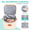 Picture of PIIOSER Breastmilk Cooler Bag with Ice Pack Fits 6 Baby Bottles Up to 9 Ounce, Insulated Baby Bottle Tote Bags, Double Layer Waterproof Leak-Proof with Shoulder Strap for Nursing & Working Mom (Cream)