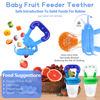 Picture of WAJIAYON Baby Fruit Feeder Pacifier - 5 Pack | 2 Baby Fruit Food Feeder Pacifier & 1 Baby Food Dispensing Spoon | Fresh Fruit Teethers for Babies | Silicone Feeder Baby,Mesh Baby Feeder (Blue & Green)