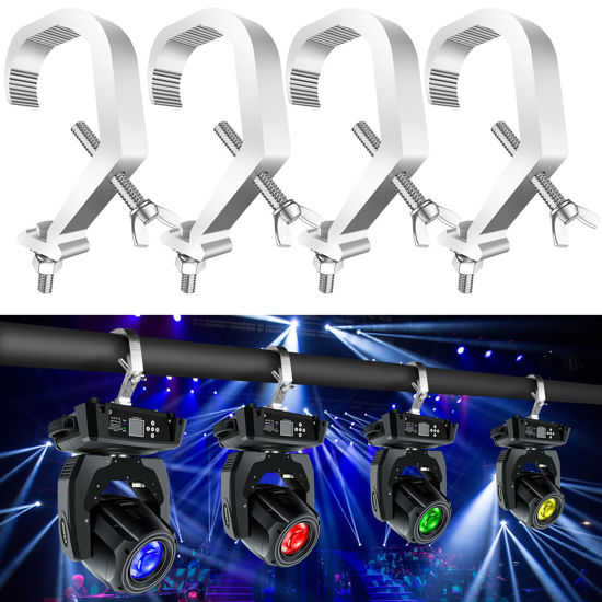 Picture of Heavy Duty Dj Light Clamps 4 Pack 180lb, Czgor Lighting c Clamp Hanging Device Max.Load 180lb Aluminum Alloy Truss Clamp Used for Par Light Moving Head Beam Stage Lighting Accessories (38-76mm)