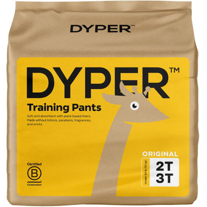 Picture of DYPER Toddler Potty Training Pants Girls & Boys, Honest Ingredients, Day & Overnight, Made with Plant-Based* Materials, Hypoallergenic for Sensitive Skin, Unscented (Size 2T-3T, 26, Count)