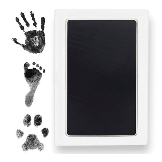 Picture of Large Clean Touch Ink Pad for Baby Handprints and Footprints - Inkless Infant Hand & Foot Stamp - Safe for Babies, Doesn’t Touch Skin - Perfect Family Memory or Gift, Black Print Kit by Tiny Gifts