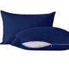 Picture of NTBAY 2 Pack Pillows with Microfiber Pillowcases, Soft Cotton Down Alternative 13x18 Zippered Pillows for Sleeping in Crib - Machine Washable - Breathable Travel Pillows, Navy Blue