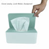 Picture of Diaper Wipes Dispenser, Tissue Storage Box Case, Wet Wipe Dispenser Holder with Lid for Home, Office, Cars (Green)