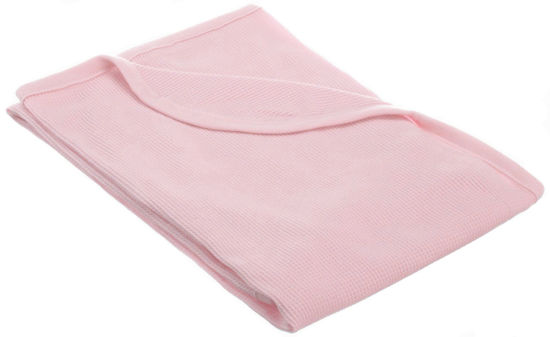 Picture of American Baby Company 100% Cotton Thermal Waffle Swaddle Blanket, Soft, Breathable & Stretchy, Pink, 30" x 40" for Boys and Girls, Perfect for Swaddling, Travel and Gifting