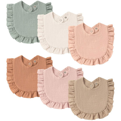 Picture of MairMore Baby Muslin Bibs Bandana Drool Bibs for Unisex Boys & Girls, Soft and Absorbent Cotton Teething Drooling Bib Set for Newborn Toddler