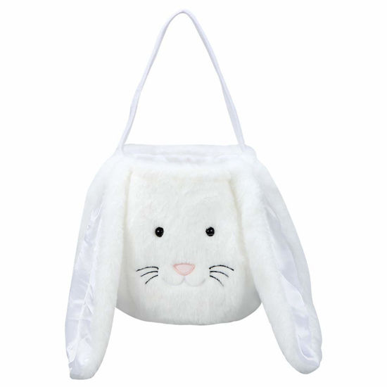 Picture of Plush Easter Bunny Basket for Kids Boys Girls Easter Buckets with Long Plush Ear Personalized Egg Hunting Easter Bags,Bunny Kids Easter Tote Bags for Easter Decorations Candy…