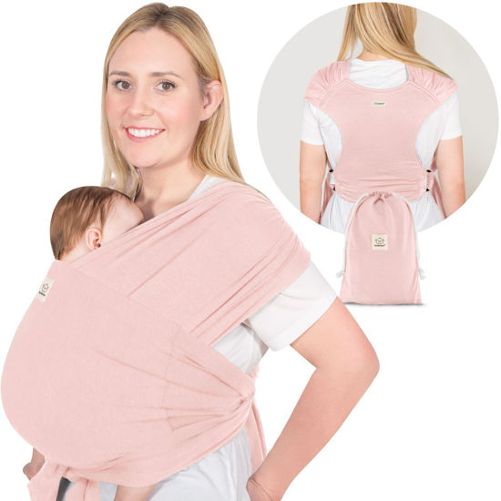 Picture of KeaBabies Baby Wraps Carrier, D-Lite Baby Wrap - Easy-Wearing, Adjustable Baby Sling Carrier, Baby Carrier Newborn to Toddler, Infant Baby Carrier Wrap Holder, Ring Sling Baby Carrier (Dusty Pink)