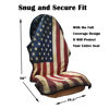 Picture of LoyaGour Car Seat Cover Protector Front Seats,for Gym Workout,Running,Swimming,Beach and Hiking,Waterproof Sweat Towel Bucket Seat Covers for Trucks SUV Jeep (American Flag, 1Pcs)