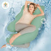 Picture of Cute Castle Cooling Cover Pregnancy Pillows, Soft U-Shape Maternity Pillow with Removable Cover - Full Body Pillows for Adults Sleeping - Pregnancy Must Haves - Jumbo 57 Inch - Green