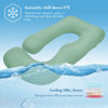 Picture of Cute Castle Cooling Cover Pregnancy Pillows, Soft U-Shape Maternity Pillow with Removable Cover - Full Body Pillows for Adults Sleeping - Pregnancy Must Haves - Jumbo 57 Inch - Green
