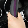 Picture of Car Steering Wheel Cover, Leather Steering Wheel Cover Purple Universal 14.5-15 Inch Microfiber Leather Anti-Slip Breathable Auto Steering Wheel Covers for Men Women (Black&Purple)