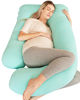 Picture of Cute Castle Cooling Cover Pregnancy Pillows, Soft U-Shape Maternity Pillow with Removable Cover - Full Body Pillows for Adults Sleeping - Pregnancy Must Haves - Jumbo 57 Inch - Turquoise