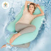Picture of Cute Castle Cooling Cover Pregnancy Pillows, Soft U-Shape Maternity Pillow with Removable Cover - Full Body Pillows for Adults Sleeping - Pregnancy Must Haves - Jumbo 57 Inch - Turquoise