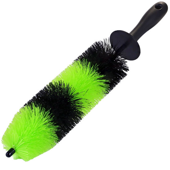 Picture of TAKAVU Master Wheel & Tire Brush, Easy Reach Wheel and Rim Detailing Brush Long Soft Bristle, Car Tire Brush, Wheel Scrub Brush, Multipurpose use for Wheels Rims Exhaust Tips Motorcycles (Green)