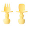 Picture of Bumkins Baby Utensils Set, Chewtensils Silicone Spoons for Dipping, Self-Feeding, Baby Led Weaning, Trainer Learning, First Stage Eating, Soft Practice Fork and Spoon, Babies 6 Months, Pineapple