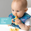 Picture of Bumkins Baby Utensils Set, Chewtensils Silicone Spoons for Dipping, Self-Feeding, Baby Led Weaning, Trainer Learning, First Stage Eating, Soft Practice Fork and Spoon, Babies 6 Months, Pineapple