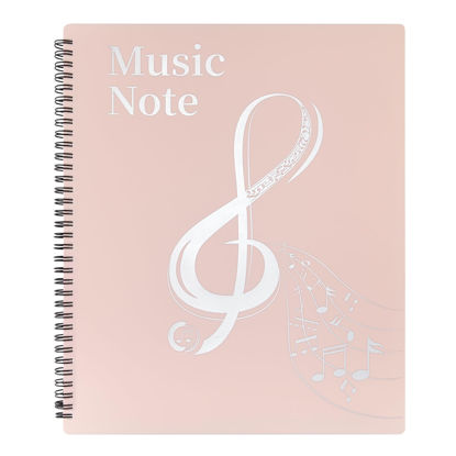Picture of MUDOR Sheet Music Folder for Sheet Music Page 8.5X 11 Inches, Sheet Music Holder Allow Annotations, Eliminate Glare, 60 Pages Spiral Sheet Music Binder Organizer, Sheet Music Storage
