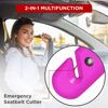 Picture of Swiss Safe Durable 5-1 Car Safety Hammer Car Window Breaker Breaker Tool w/Seatbelt Cutter - Emergency Escape Glass Hammer for Car - Truck, Car Safety Essentials & Accessories - Pink, 2 Pack
