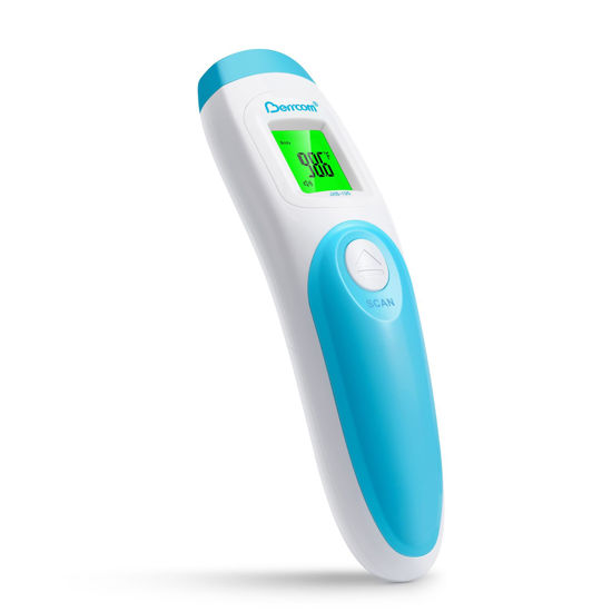 Picture of Berrcom Non Contact Forehead Thermometer Digital 3 in 1 Contactless Infrared Thermometer for Babies Adults Objects and Space Instant Measuring Time Memory Function