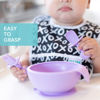 Picture of Bumkins Baby Utensils Set, Chewtensils Silicone Spoons for Dipping, Self-Feeding, Baby Led Weaning, Trainer Learning, First Stage Eating, Soft Practice Fork and Spoon, Babies 6 Months, Lavender