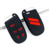 Picture of REMOCH Key Fob Cover for Dodge Accessories 5 Button Key Fob Case for Dodge Charger Challenger Dart Durango Journey Replacement Remote Control 3 4 5 Buttons Key Fob Shell (Bright Red Design, 1 PC)
