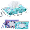 Picture of FEBSNOW 2 Pack Baby Wipe Dispenser, Reusable Portable Wipe Holder, Baby Wipes Container, Travel Baby Wipes, Refillable Wet Wipe Pouch (Floral)