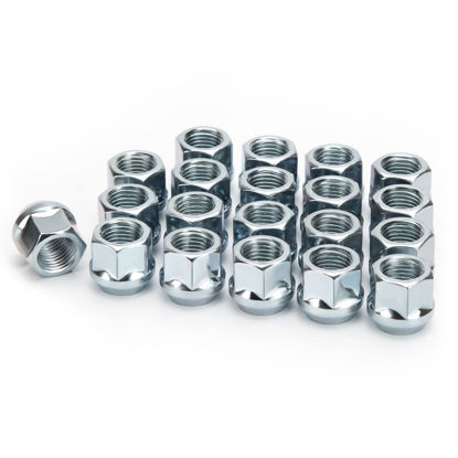 Picture of KSP 1/2-20 Lug Nuts Open End, 20PCS 1/2x20 Aftermarket Wheel Lug Nut for Grand Cherokee Commander Liberty Wrangler Crown Victoria Mustang Ranger, 19mm Hex 21mm Height for Truck/Tuner Aftermarket Rims