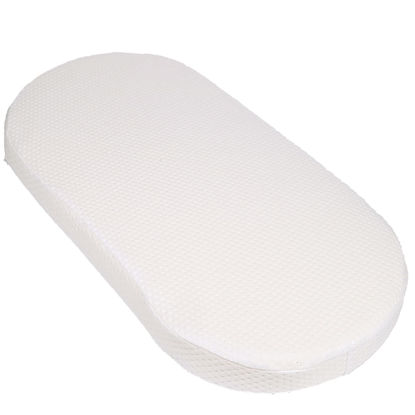 Picture of Mecc ecoh Baby Bassinet Mattress with 100% Breathable Cover, Water-Resistant Lining Rattan Oval Bassinet Pad, Hypoallergenic, Non-Toxic, Safer, Hypoallergenic, for Moses Basket, 15" x 30" x 2"
