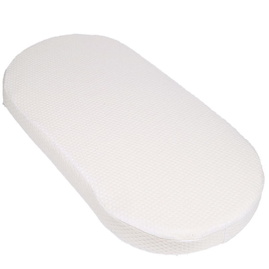 Picture of Mecc ecoh Baby Bassinet Mattress with 100% Breathable Cover, Water-Resistant Lining Rattan Oval Bassinet Pad, Hypoallergenic, Non-Toxic, Safer, Hypoallergenic, for Moses Basket, 15" x 30" x 2"
