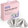 Picture of Boboduck The Original Silver Nursing Cups - Nipple Shields for Nursing Newborn, Newborn Breastfeeding Essentials Must Haves for Soothe and Protect Your Nursing Nipples - 925 Silver (X-L Size)
