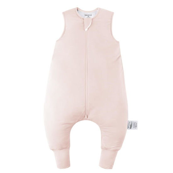 Picture of BubblePanda Rayon Made from Bamboo Toddler Sleep Sack with Feet 6-12 Months 1.0 Tog Ultra Soft Toddler Sleeping Sack Baby Sleep Bag Walker Quilted Wearable Blanket with Legs 2-Way Zipper Lightweight