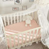 Picture of TILLYOU Mini Crib Fitted Sheets - Soft Knit Sheet for Pack N Play, Microfiber Mini Crib Sheets, Playpen Bedding Sheet for Baby 2 Pack, Machine Washable, White & Peachy Pink