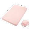 Picture of TILLYOU Mini Crib Fitted Sheets - Soft Knit Sheet for Pack N Play, Microfiber Mini Crib Sheets, Playpen Bedding Sheet for Baby 2 Pack, Machine Washable, White & Peachy Pink