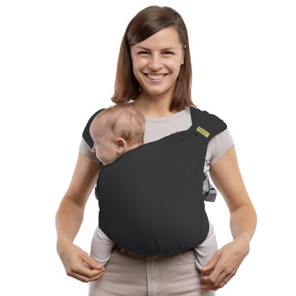 Picture of Boba Bliss Hybrid Baby Carrier Newborn to Toddler - 2-in-1 Baby Wrap & Baby Carrier - Pre-Wrapped Baby Sling Wrap Newborn - Certified Hip-Healthy - Soft & Stretchy Baby Sling- 7-35 lbs (Charcoal)