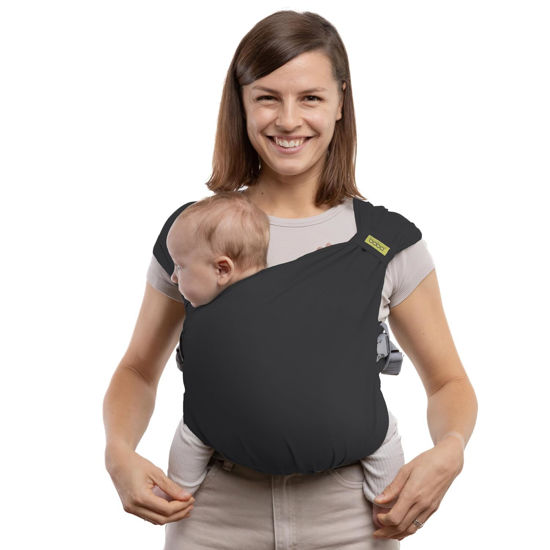 Picture of Boba Bliss Hybrid Baby Carrier Newborn to Toddler - 2-in-1 Baby Wrap & Baby Carrier - Pre-Wrapped Baby Sling Wrap Newborn - Certified Hip-Healthy - Soft & Stretchy Baby Sling- 7-35 lbs (Charcoal)
