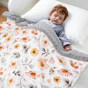 Picture of BORITAR Kids Baby Blankets Soft Plush Mink Fabric for Girls,Elegant Daisy Floral Receiving Blankets with Dotted Fleece Backing for Newborn,Toddler,Shower Gifts 30 x 40 Inch(75x100cm)