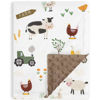 Picture of HOMRITAR Baby Blanket for Boys Soft Lightweight Minky Blanket with Double Layer Dotted Backing for Infant Toddler Nursery Crib with Cute Farm Animals Design 30 x 40 Inch