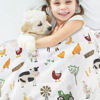 Picture of HOMRITAR Baby Blanket for Boys Soft Lightweight Minky Blanket with Double Layer Dotted Backing for Infant Toddler Nursery Crib with Cute Farm Animals Design 30 x 40 Inch